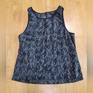 Tangerine gray and black snakeskin print workout tank top shirt blouse